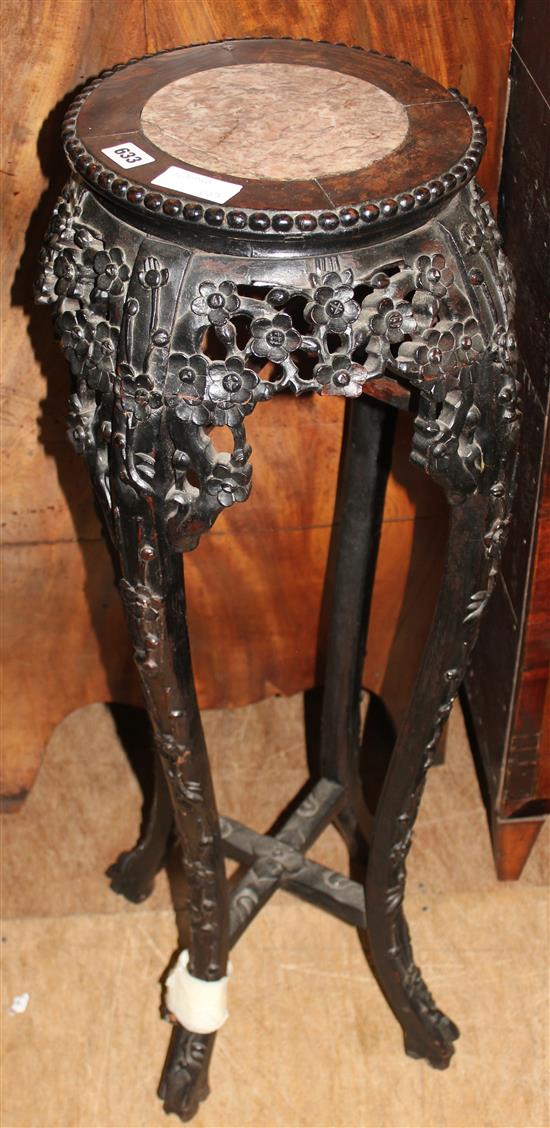 Chinese rosewood jardiniere stand(-)